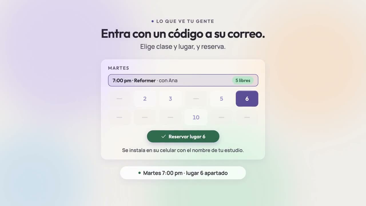 Cuadro del video: el mapa de lugares con el lugar 6 apartado